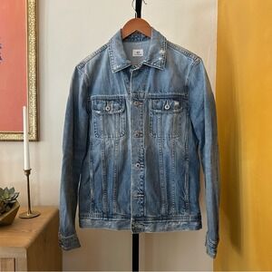Adriano Goldschmied AG Men Dart Denim Distressed Jean Jacket Trucker $265 Size S